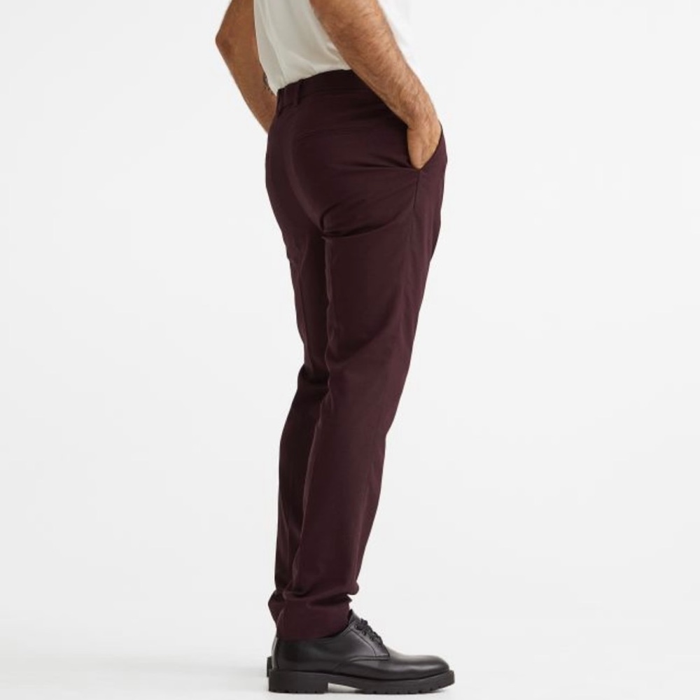 H&M skinny fit suit pants burgundy ♦️